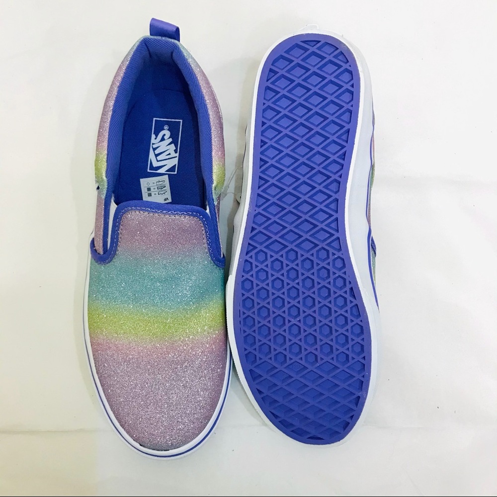 VANS Asher Rainbow Glitter Slip-On Shoes - Picture 2 of 8